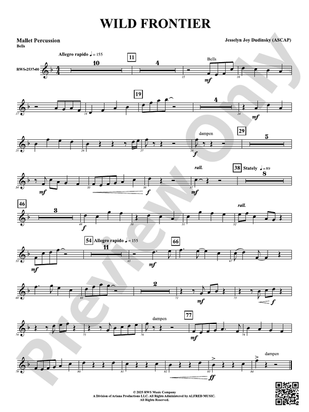 Wild Frontier: Mallet Percussion: Bells: Mallet Percussion: Bells Part ...