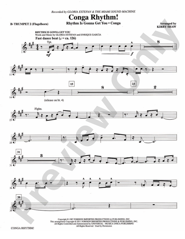 bøf klasse Ko Conga Rhythm: 2nd B-flat Trumpet: 2nd B-flat Trumpet Part - Digital Sheet  Music Download