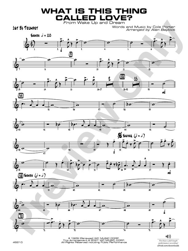 What Is This Thing Called Love?: 1st B-flat Trumpet