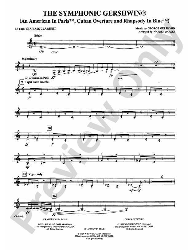 The Symphonic Gershwin Eflat Contrabass Eflat Contrabass
