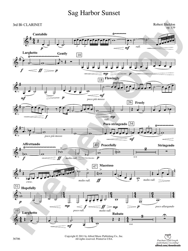 Sag Harbor Sunset 3rd Bflat 3rd Bflat Part