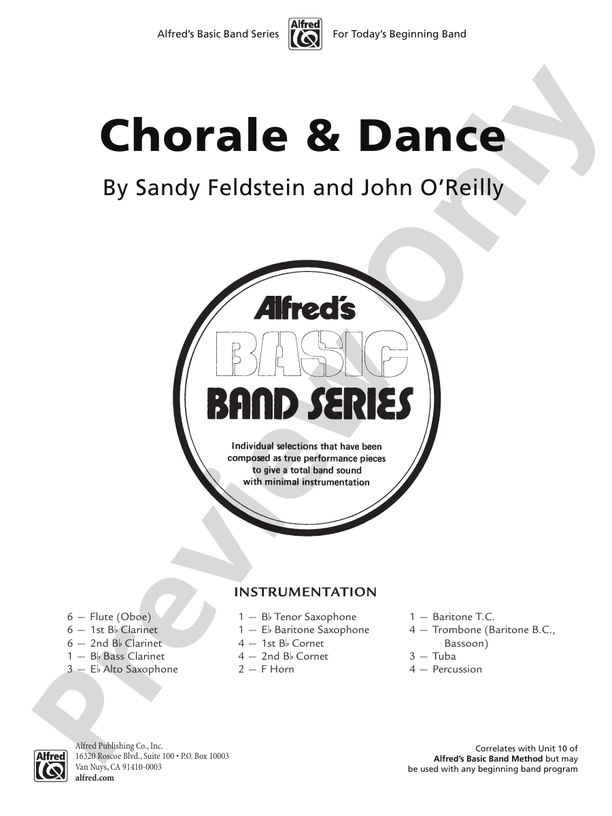 Chorale and Dance Score Concert Band Score Digital Sheet Music Download