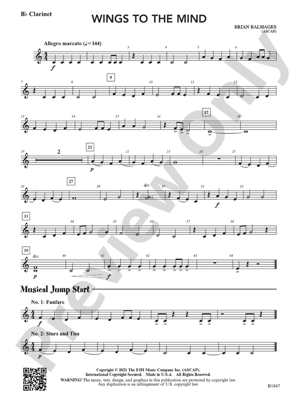 Wings to the Mind: B-flat Clarinet: B-flat Clarinet Part: Brian