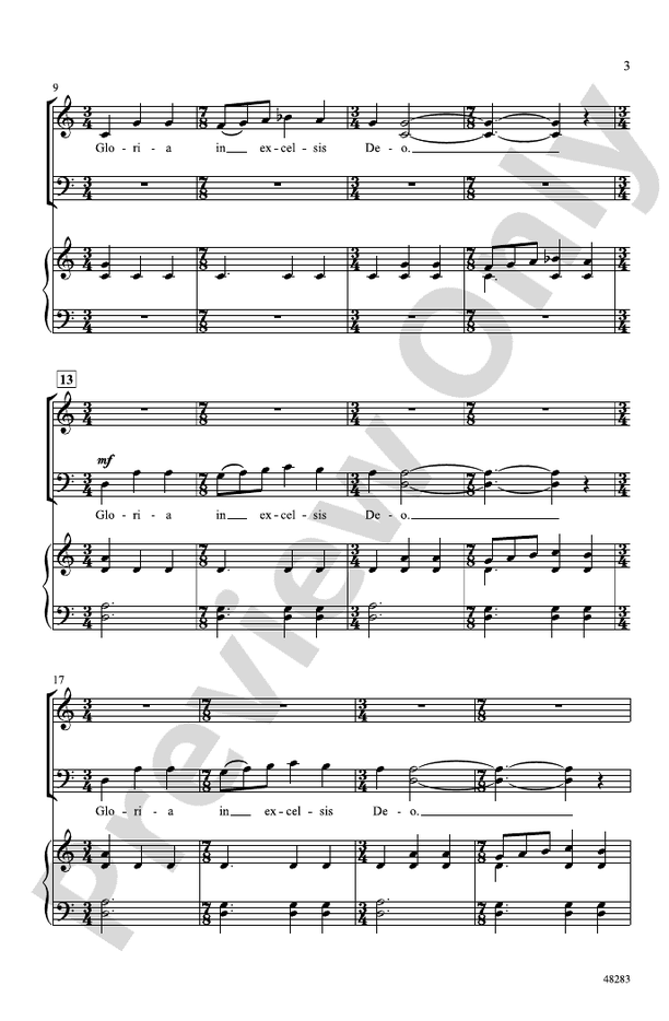 Gloria in Excelsis Deo SATB Choral Octavo Jay Althouse Digital Sheet Music Download