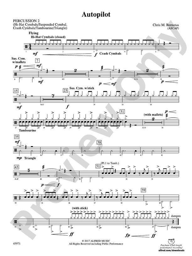 Autopilot 2nd Percussion 2nd Percussion Part Digital Sheet Music