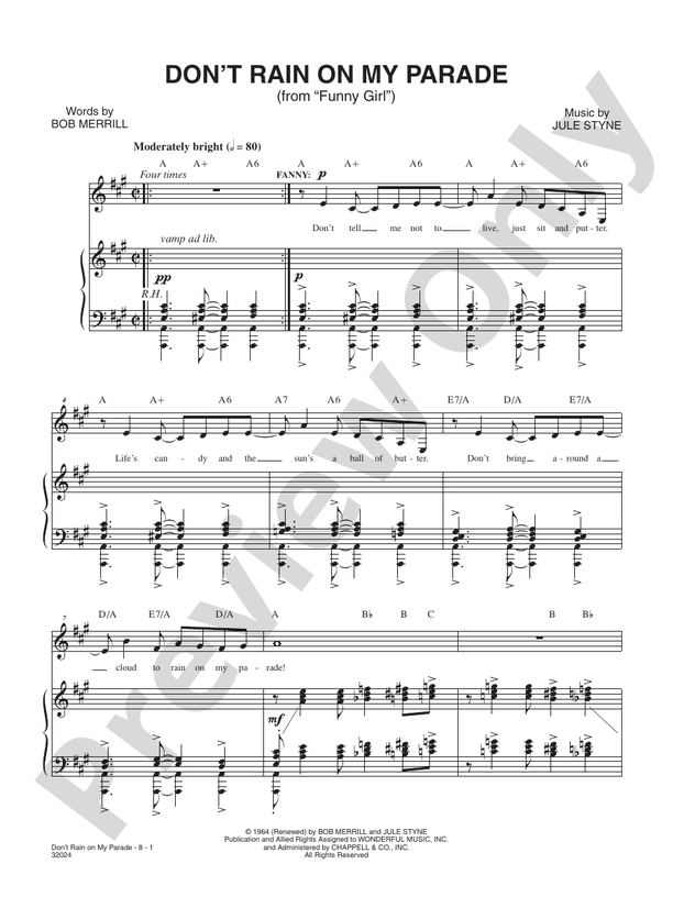 Don't Rain on My Parade (From "Funny Girl") Voice Jule Styne