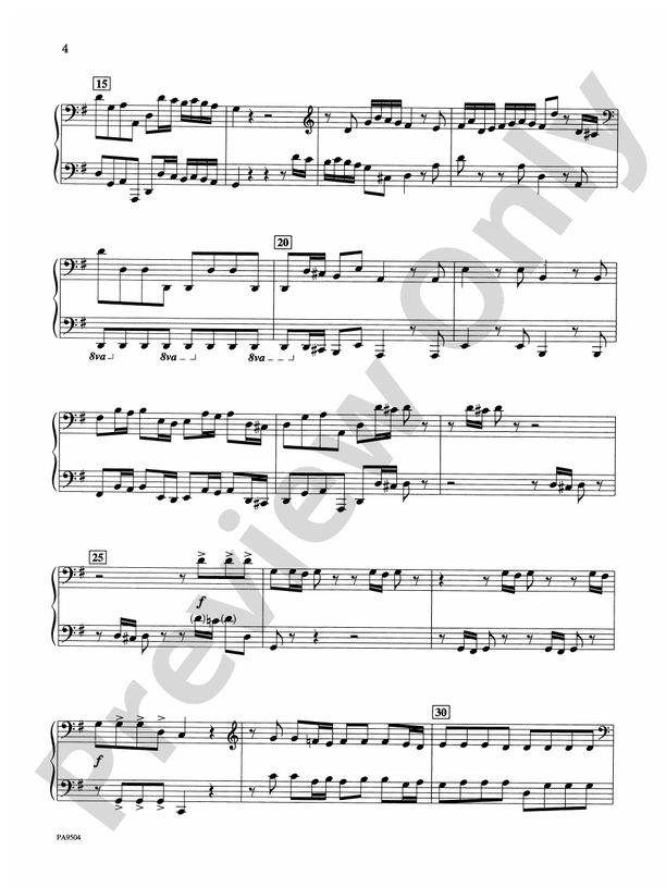 Brandenburg Concerto No. 3 (First Movement) - Piano Quartet (2 Pianos, 8 Hands)