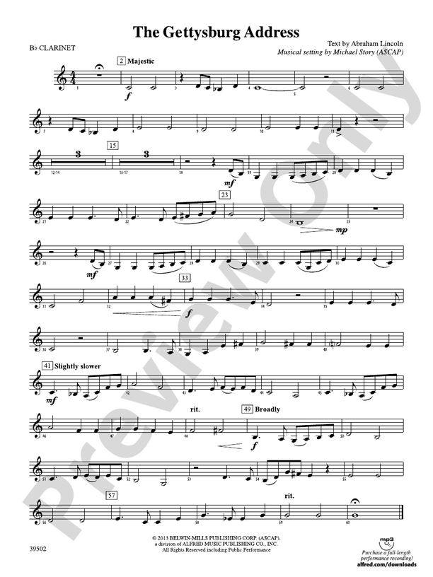 The Gettysburg Address 1st Bflat 1st Bflat Part