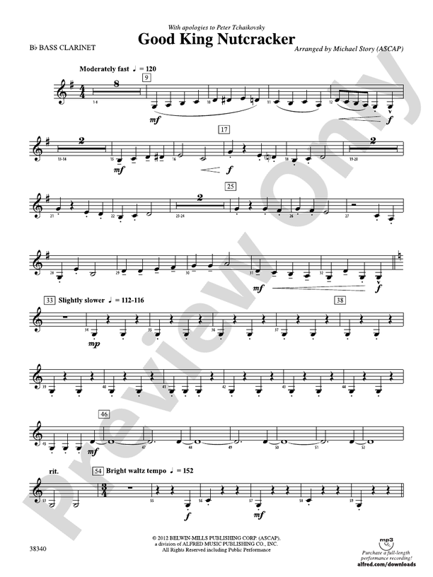 Good King Nutcracker Bflat Bass Bflat Bass Part