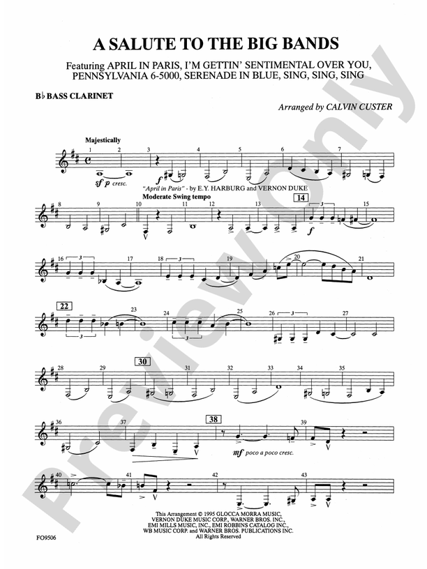 A Salute to the Big Bands Bflat Bass Bflat Bass