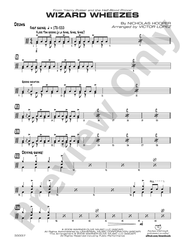 Wizard Wheezes (from Harry Potter and the HalfBlood Prince) Drums