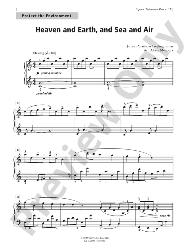 Heaven and Earth, and Sea and Air - Piano Solo