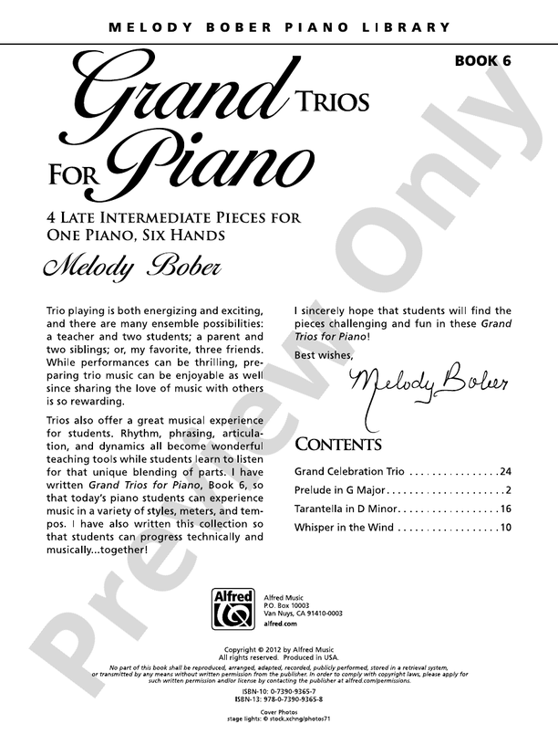 Grand Trios for Piano, Book 6: 4 Late Intermediate Pieces for One Piano, Six Hands