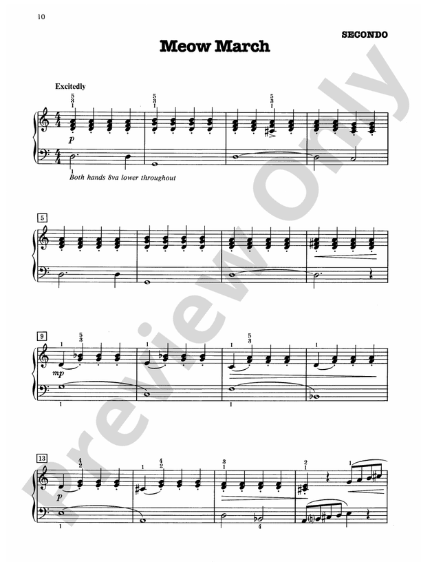 Meow March - Piano Duet (1 Piano, 4 Hands)