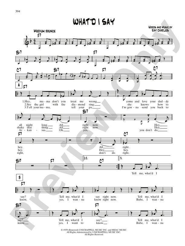What'd I Say: Jerry Lee Lewis - Digital Sheet Download