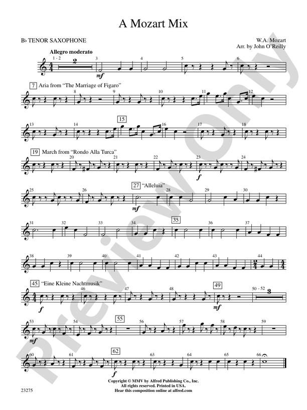 A Mozart Mix: B-flat Tenor Saxophone