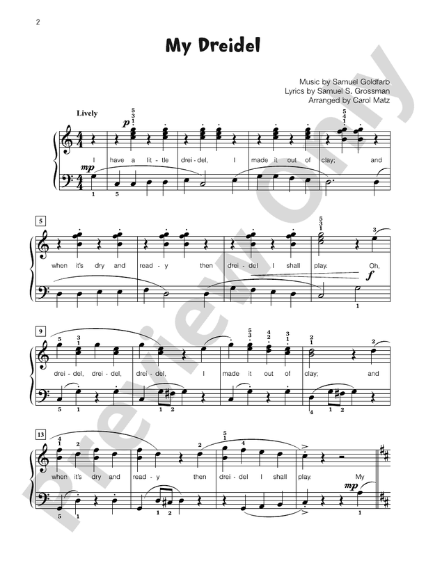 My Dreidel - Piano Solo with Lyrics