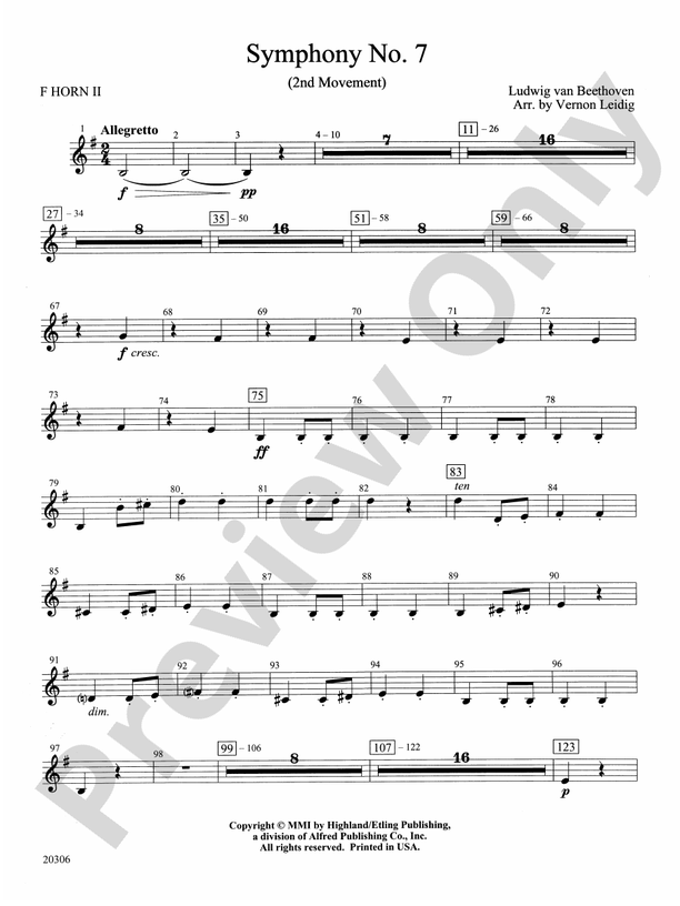 Symphony No. 7 (2nd Movement): 2nd F Horn