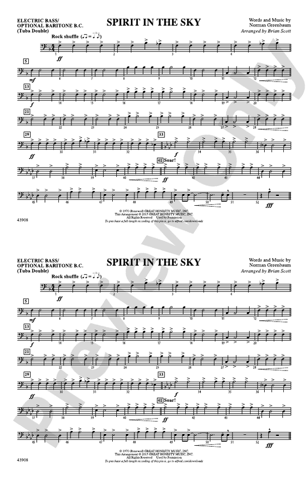 Spirit in the Sky (from Guardians of the Galaxy): Electric Bass