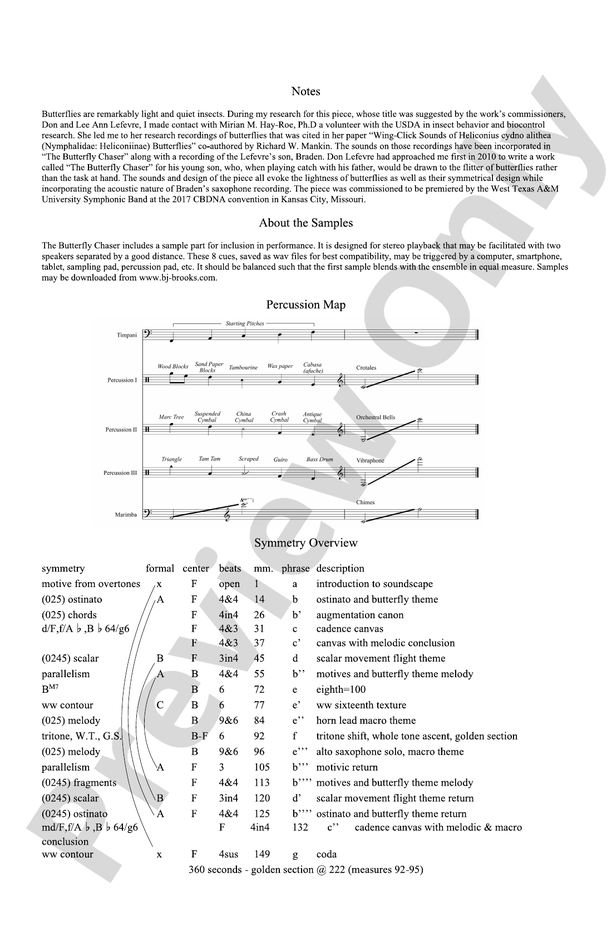 The Butterfly Chaser: : B. J. Brooks - Digital Sheet Music Download