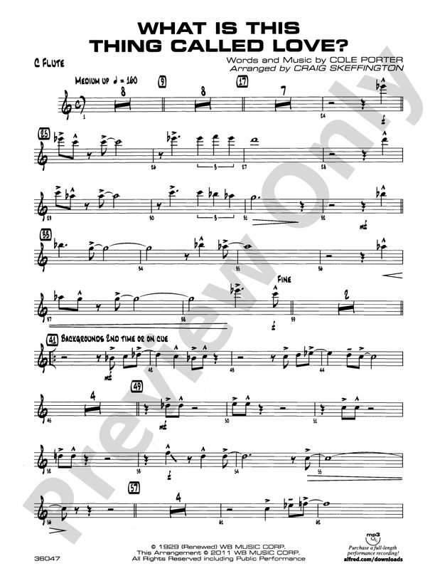 What Is This Thing Called Love? Flute Flute Part Digital Sheet