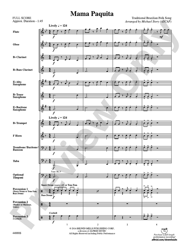 Mama Paquita: Score