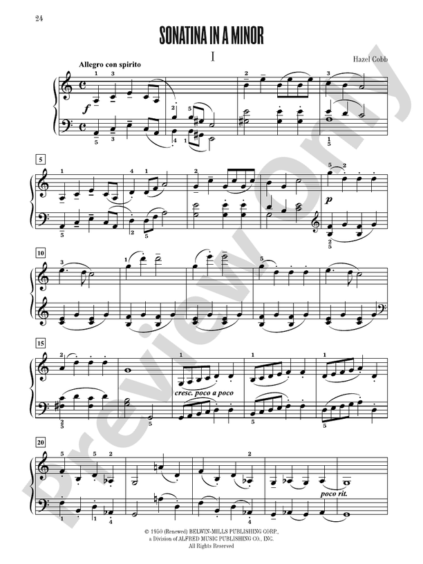 Sonatina in A Minor - Piano Solo