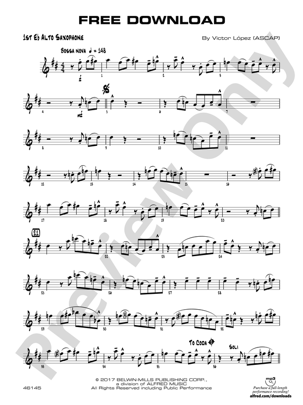 Free sheet music for Saxophone alto  Download PDF or print on