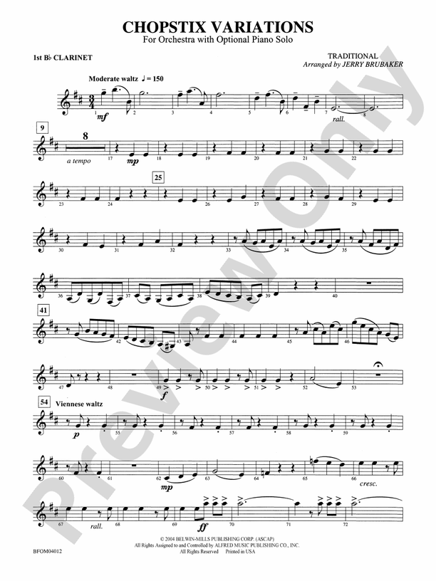 Chopstix Variations (with Opt. Piano Solo) 1st Bflat 1st Bflat Part