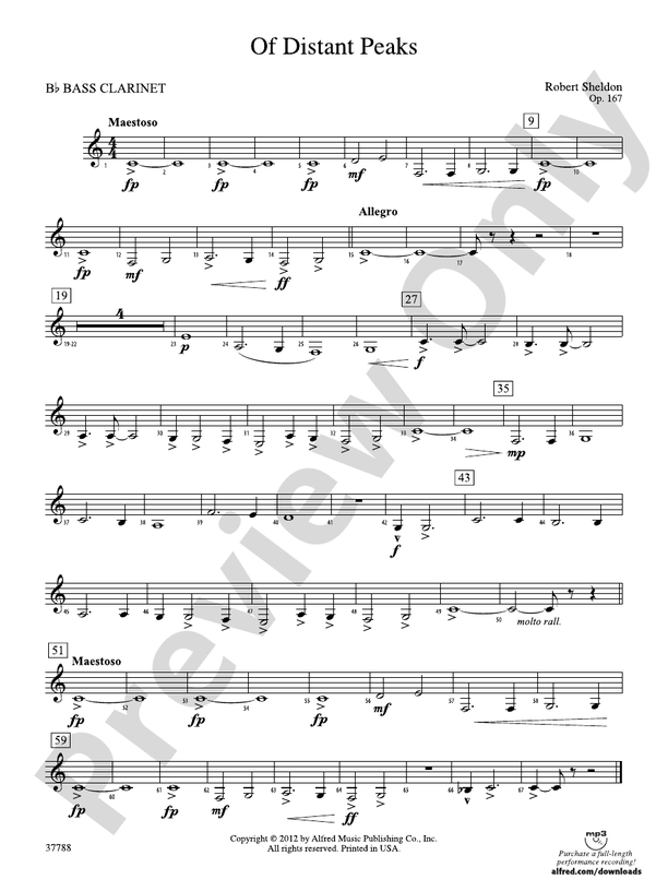 Of Distant Peaks: B-flat Bass Clarinet