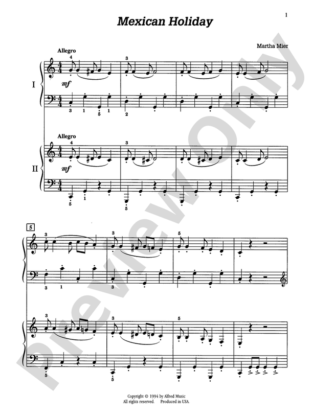 Mexican Holiday - Piano Duo (2 Pianos, 4 Hands)
