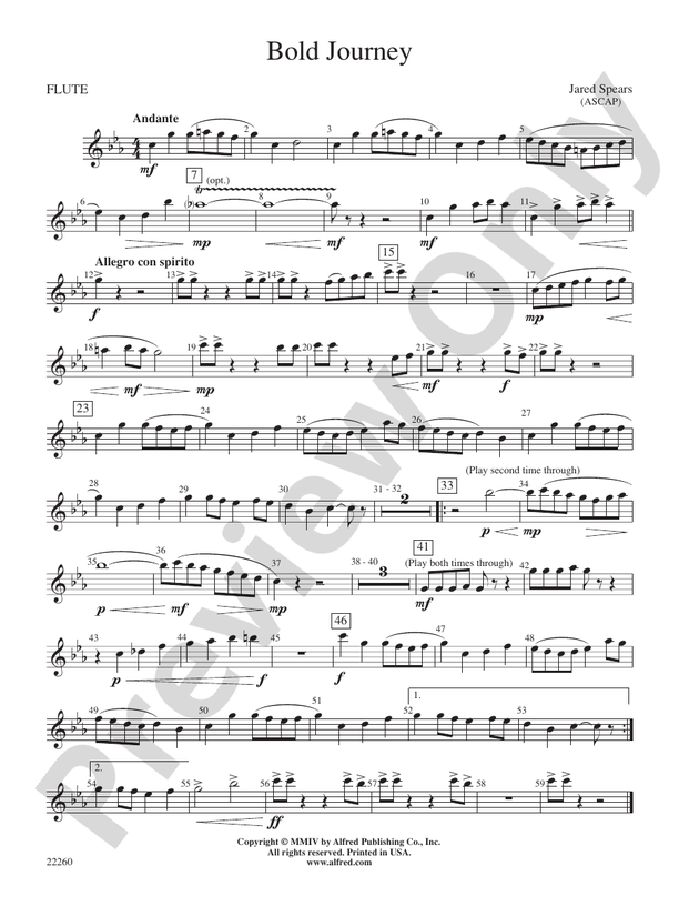 Bold Journey Flute Flute Part Digital Sheet Music Download