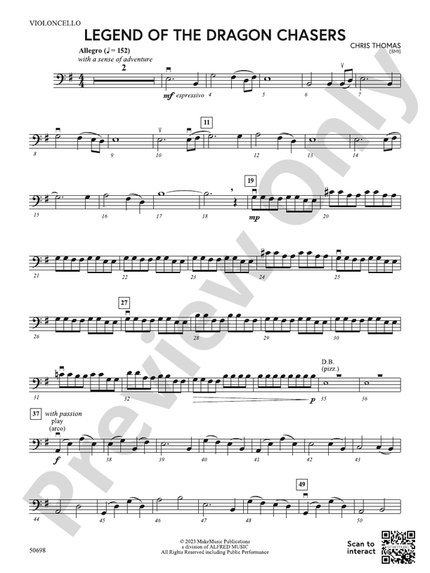 Legend of the Dragon Chasers: Cello: Cello Part - Digital Sheet Music ...