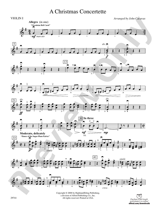 A Christmas Concertette 1st Violin 1st Violin Part Digital Sheet