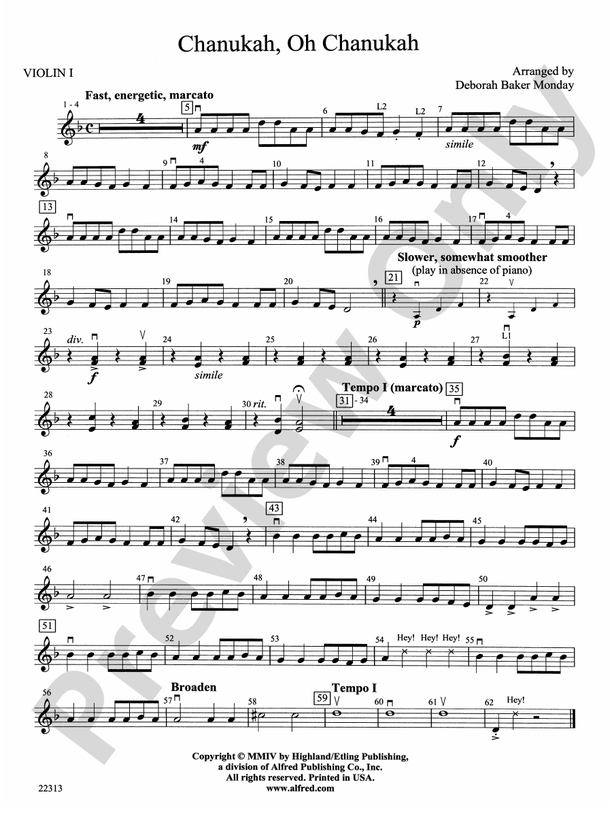 Chanukah oh chanukah violin