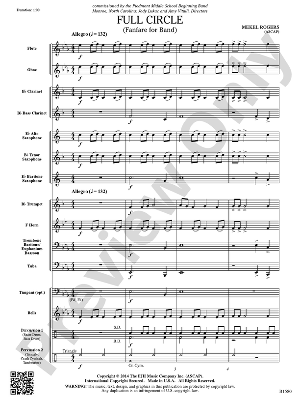 Full Circle: Score: Concert Band Score: Mekel Rogers
