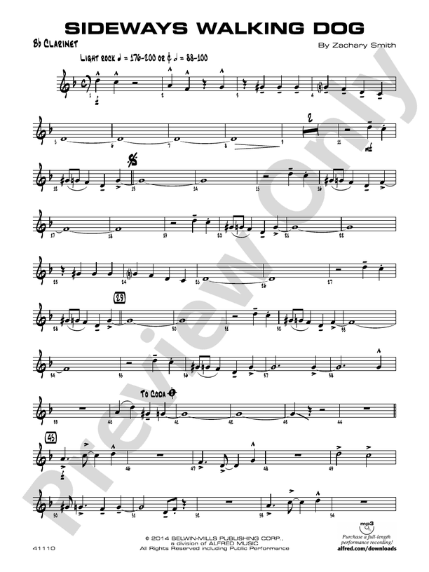 Sideways Walking Dog 1st Bflat 1st Bflat Part