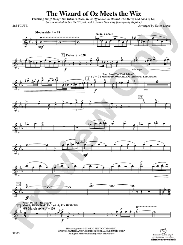 The Wizard of Oz Meets The Wiz: 2nd Flute: 2nd Flute Part - Digital ...