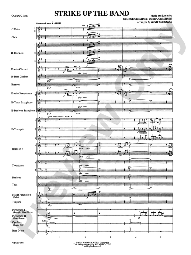 Strike Up the Band: Score