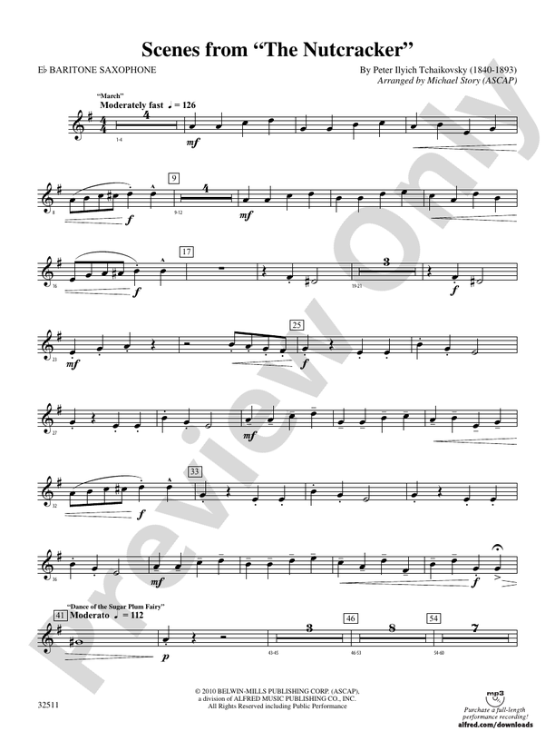 Scenes from The Nutcracker Eflat Baritone Saxophone Eflat Baritone