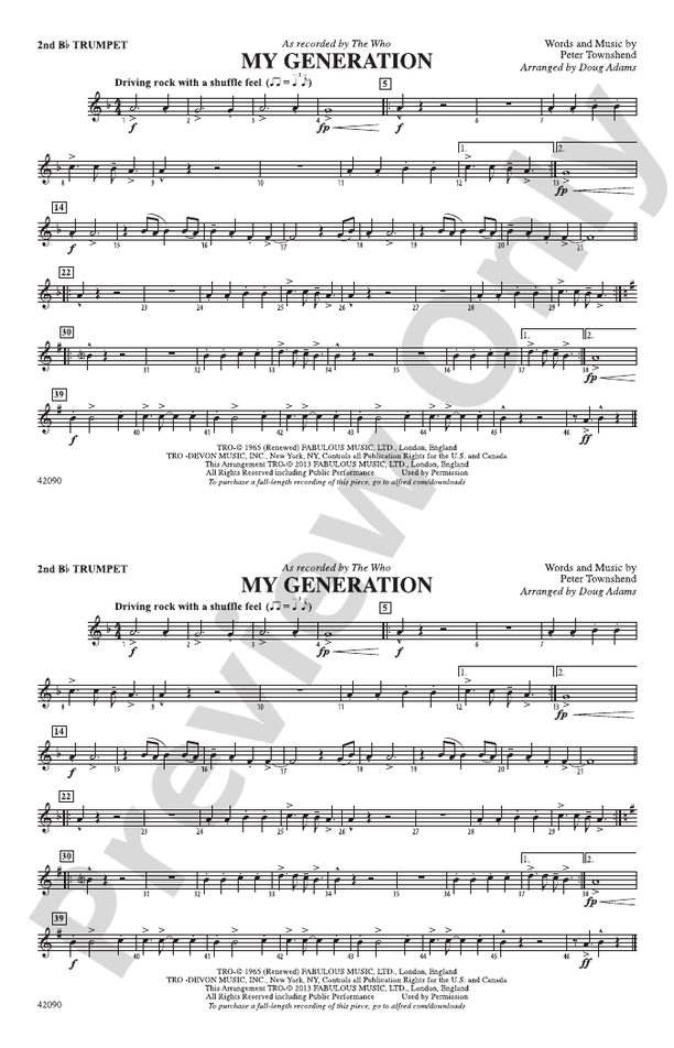 My Generation: 2nd B-flat Trumpet