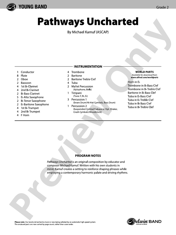 Pathways Uncharted: Score: Concert Band Score - Digital Sheet Music