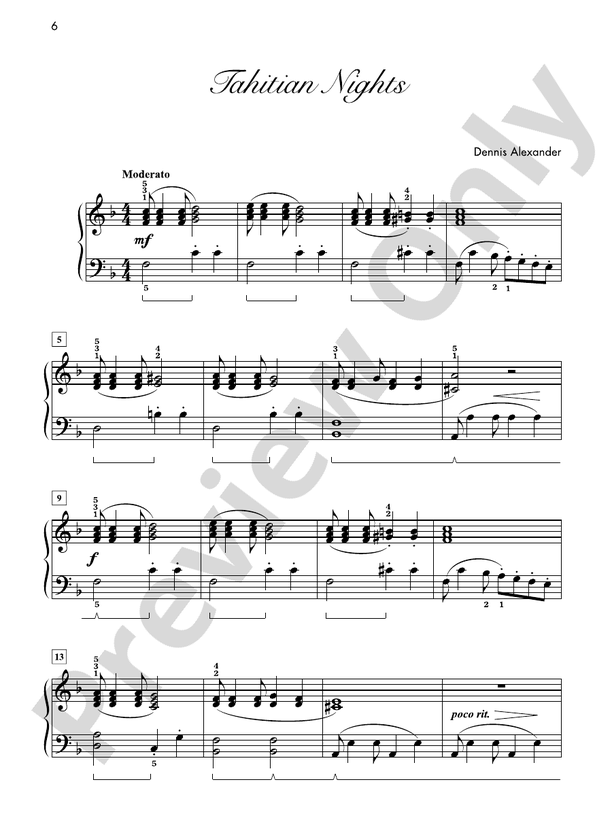 Tahitian Nights - Piano Solo