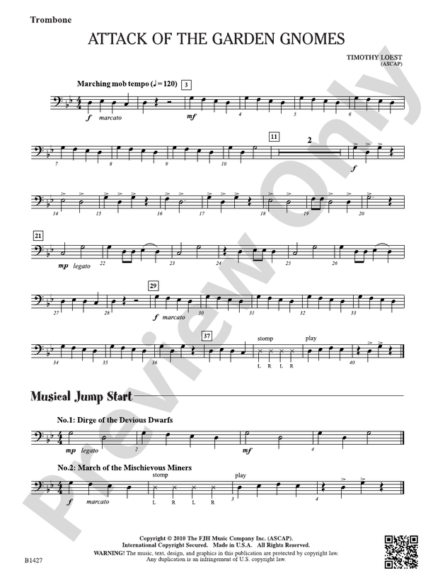 Attack of the Garden Gnomes: Trombone: Trombone Part: Timothy Loest ...