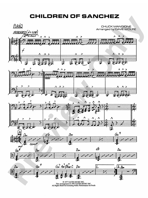 Children of Sanchez: Piano Accompaniment