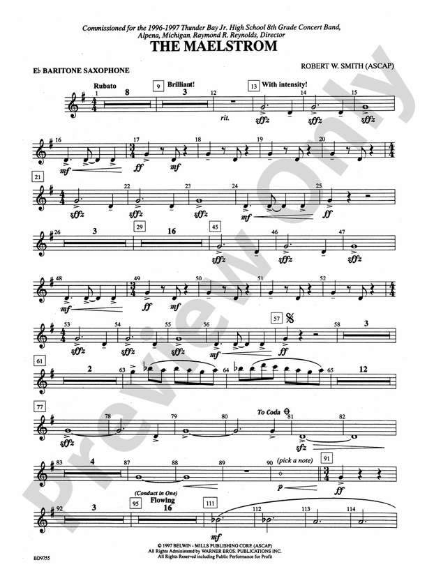 The Maelstrom Eflat Baritone Saxophone Eflat Baritone Saxophone