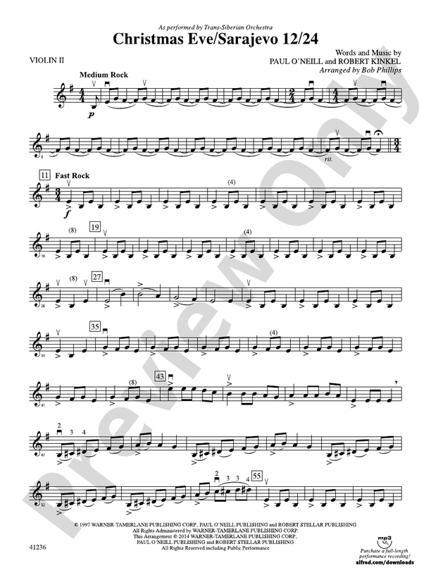 White christmas violin notes