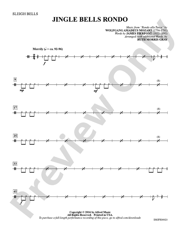 Jingle Bells Rondo Sleigh Bells Sleigh Bells Part Digital Sheet