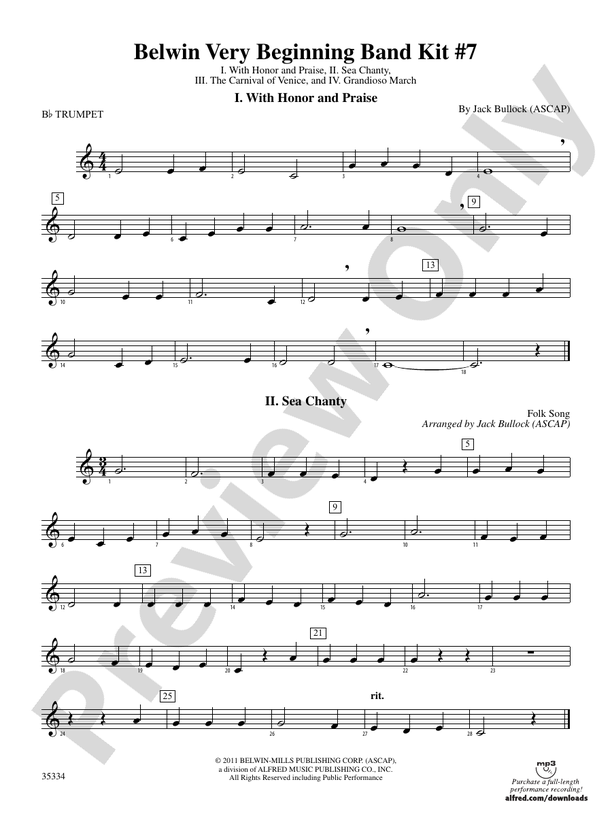 Belwin Very Beginning Band Kit #7: 1st B-flat Trumpet: 1st B-flat ...