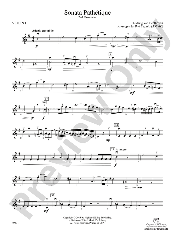 Sonata Pathetique: 1st Violin
